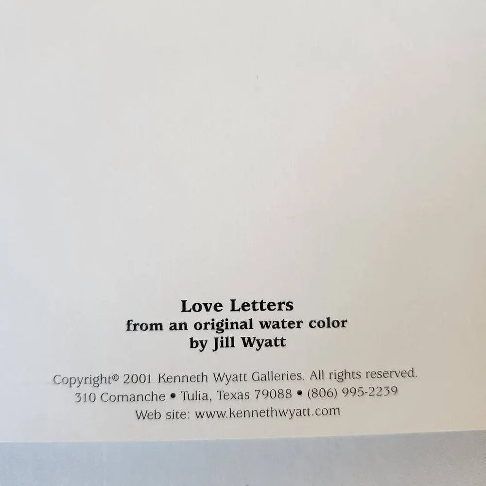 Love Letters Jill Wyatt watercolor print 3 notecards American 90s little blonde